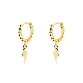 Pebbles Lightning Gold Hoop Earrings