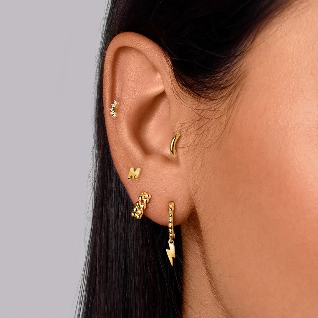 Pebbles Lightning Gold Hoop Earrings