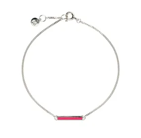 Pink Little Bar of Strength - Wrist (Sterling Silver)