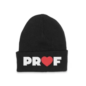 PROF "Heart" Black Beanie