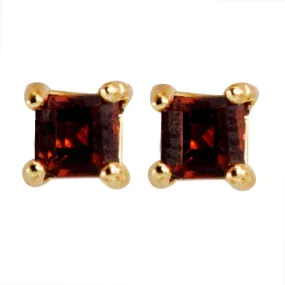 Rhombus Garnet Earrings