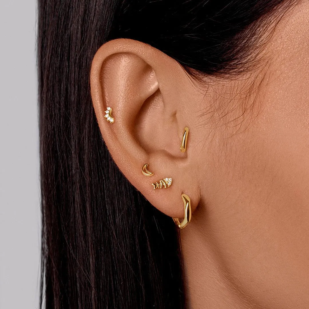 Ribbon Gold Hoop Earrings