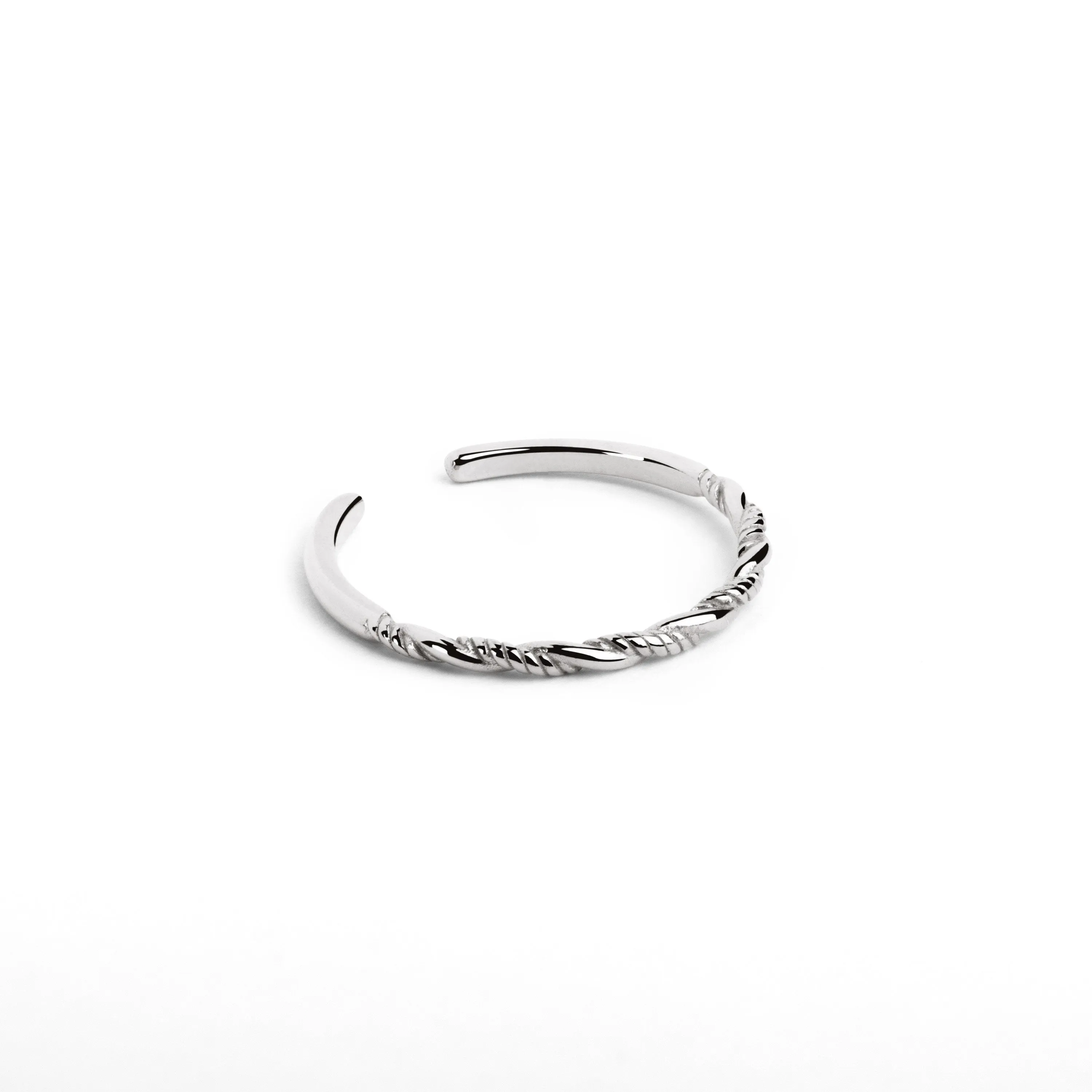 Rope Twist Silver Ring