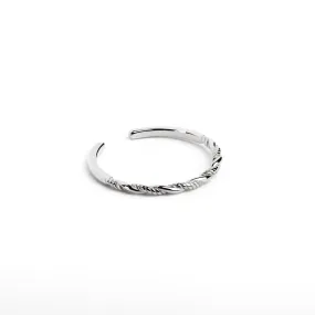 Rope Twist Silver Ring