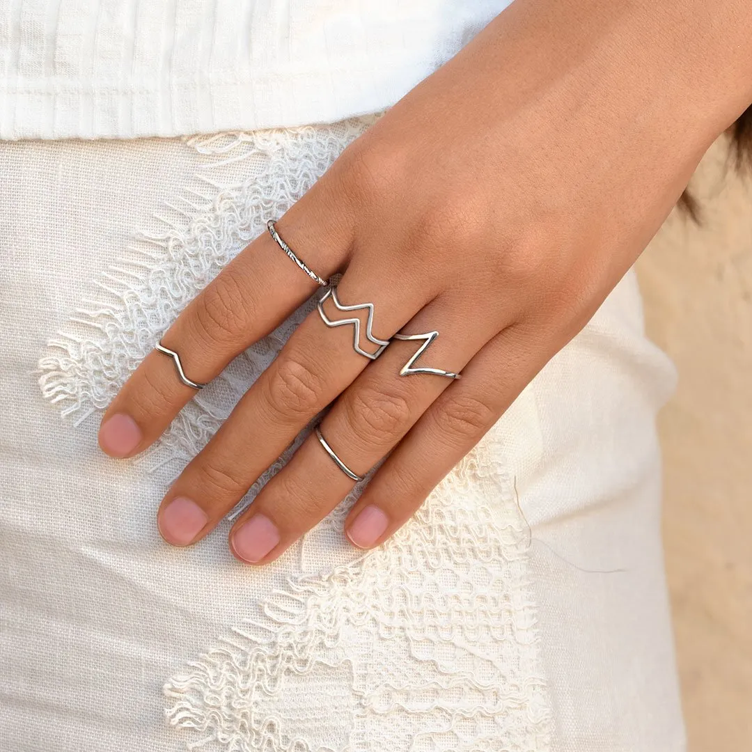 Rope Twist Silver Ring