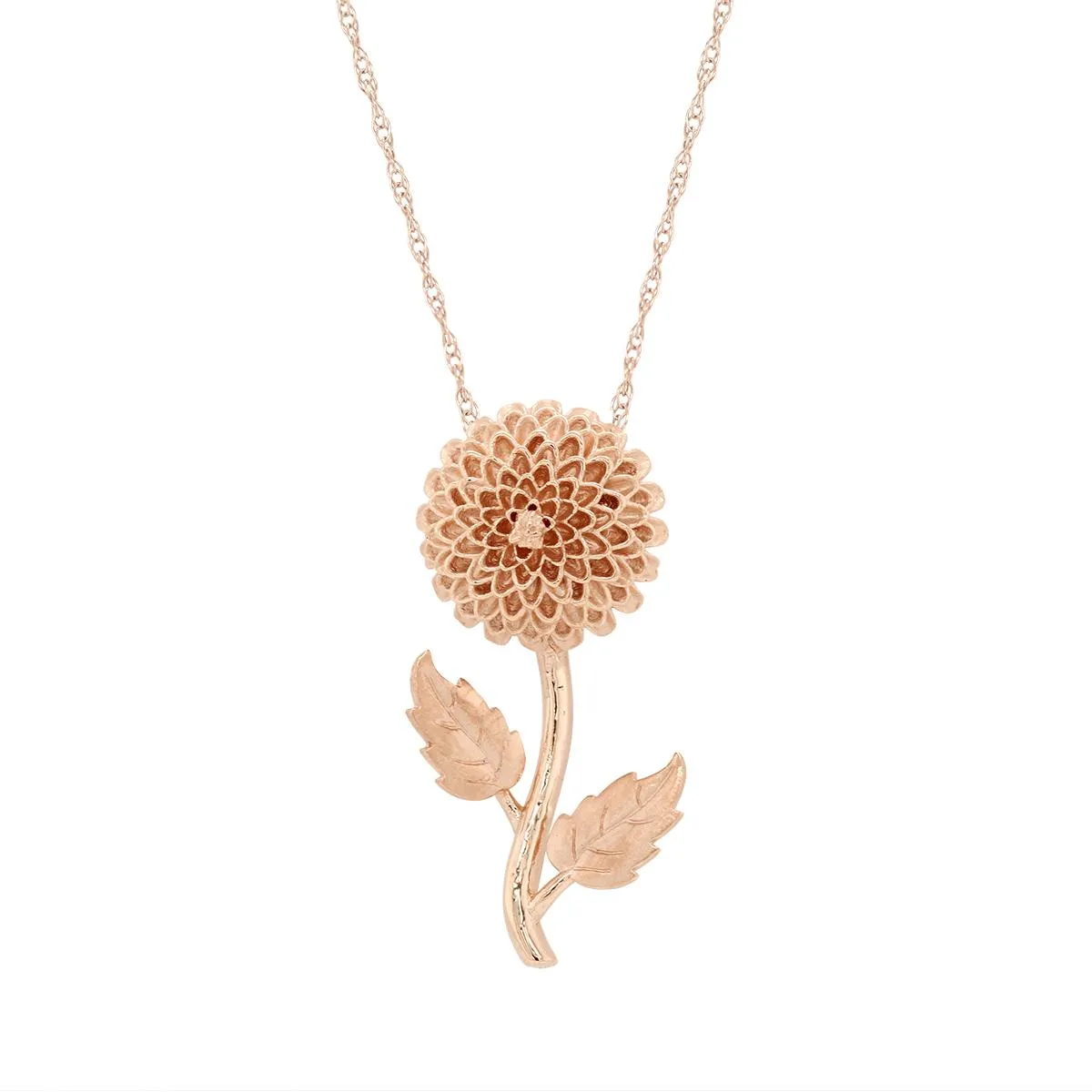 ROSE GOLD NECKLACE WITH CHRYSANTHEMUM PENDANT