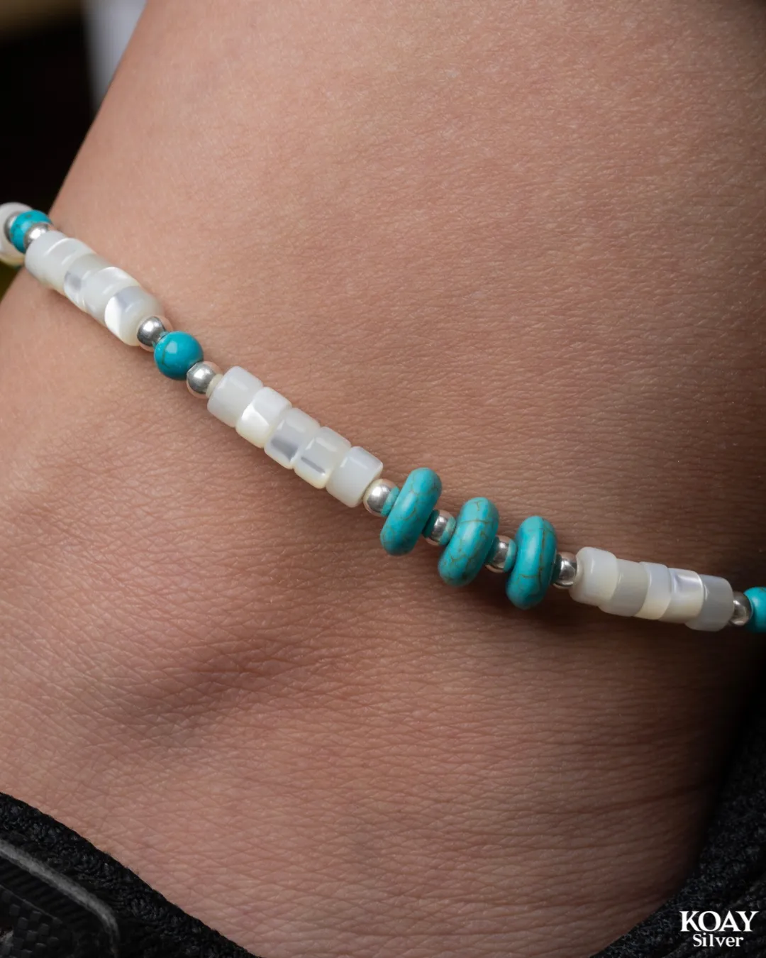 Sadaf And Turquoise Anklet