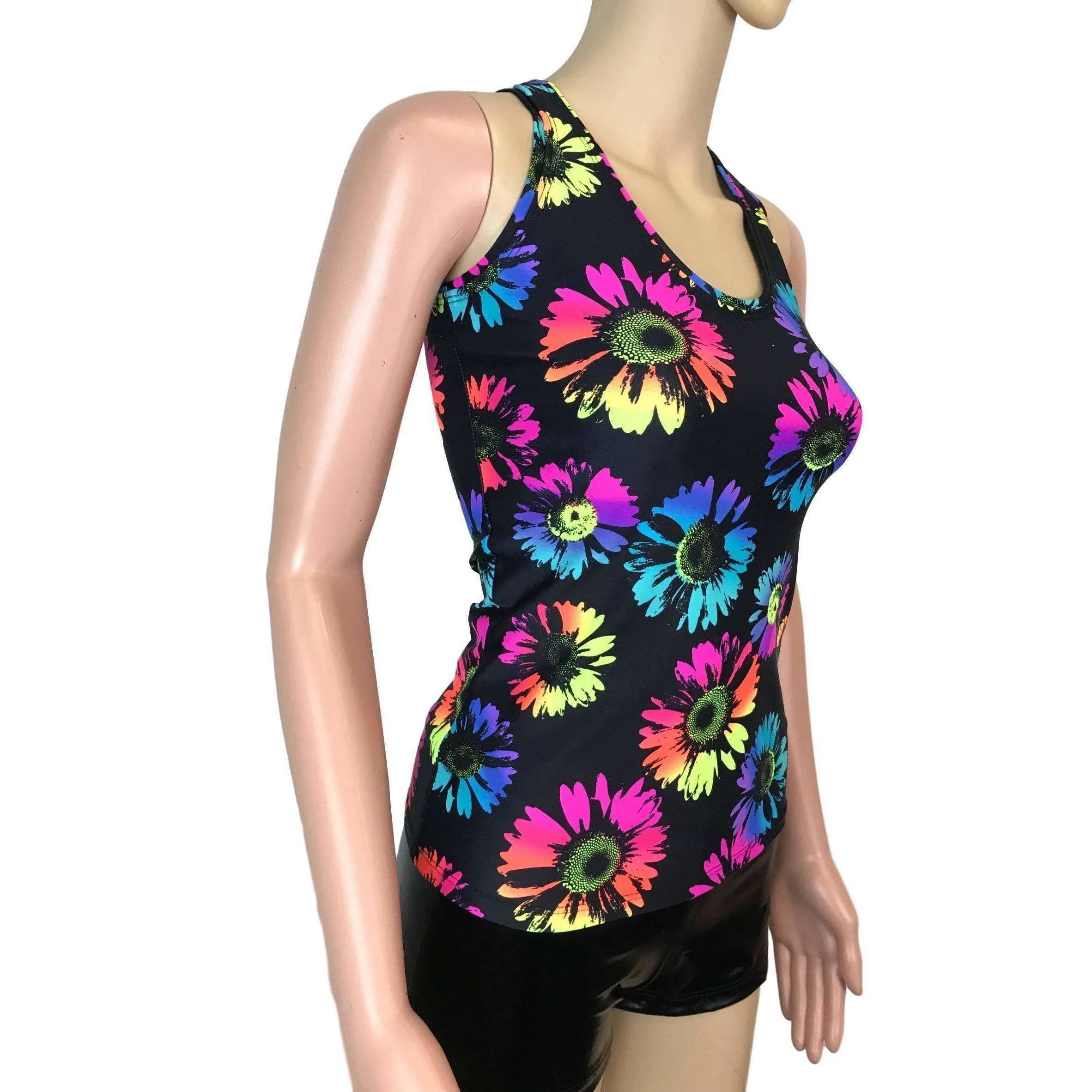 SALE  - Full Length Tank Top - Electric Daisy Neon