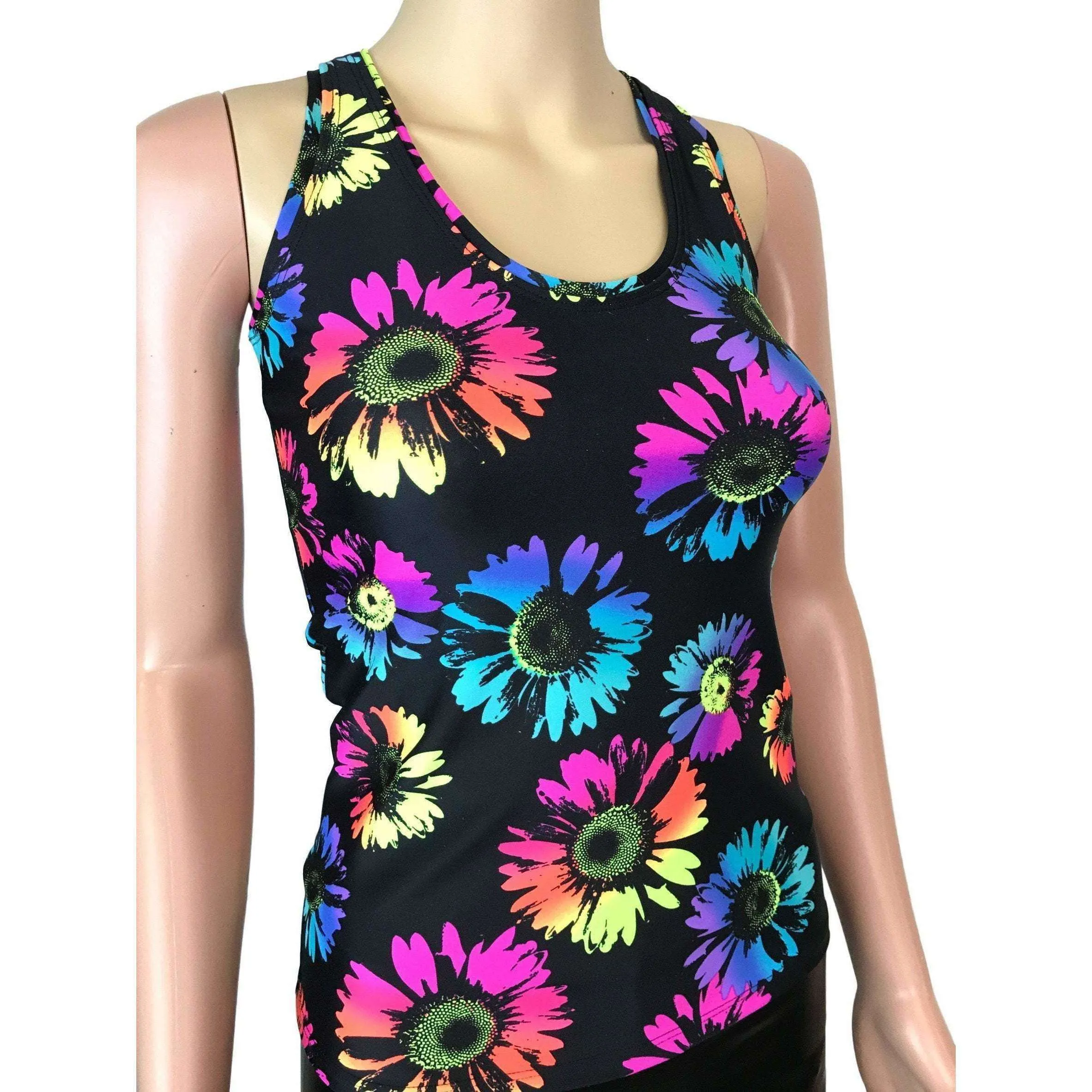 SALE  - Full Length Tank Top - Electric Daisy Neon