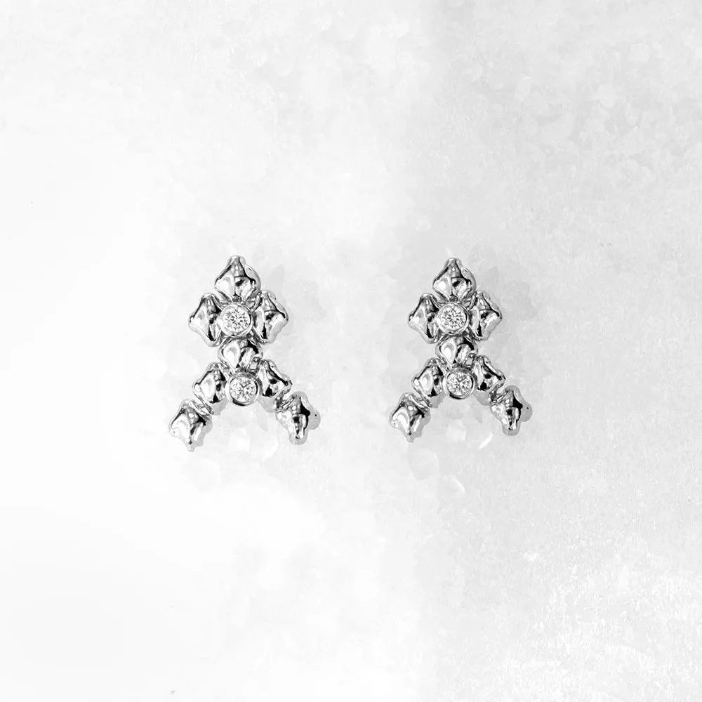 SG Liquid Metal ICE1-N Ice Collection (Chrome Finish) Earrings by Sergio Gutierrez