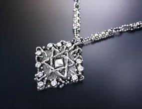 SG Liquid Metal LEN 3411 – Antique silver finish “Star of David “necklace by Sergio Gutierrez