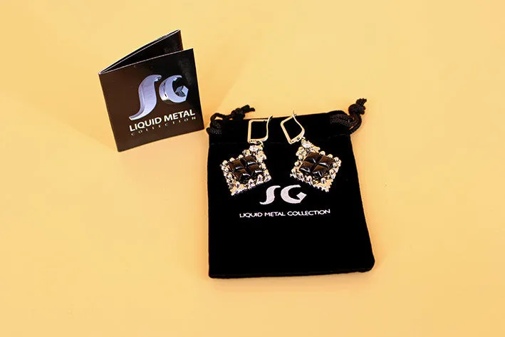 SG Liquid Metal PR-E1 – Antique Silver and Onyx Earring by Sergio Gutierrez