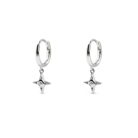 Shine Flare Silver Hoop Earrings