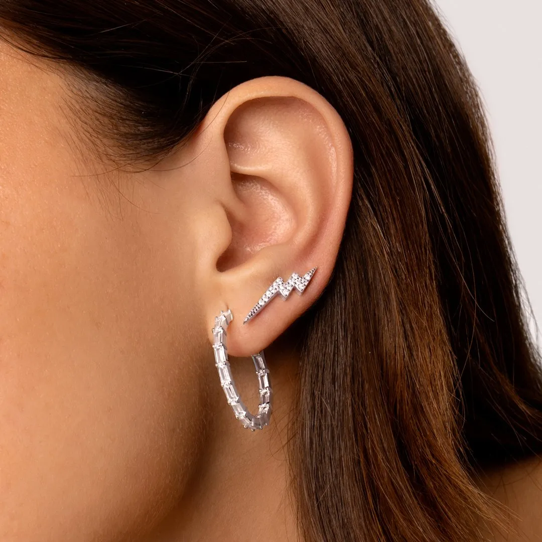 Sia L Silver Hoop Earrings