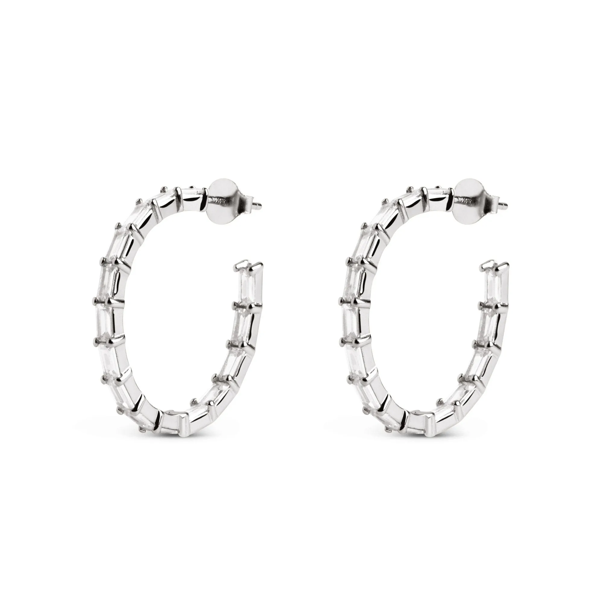 Sia L Silver Hoop Earrings