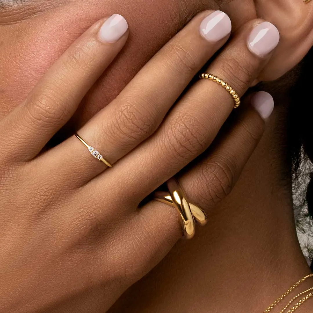 Single Cross Gold Ring