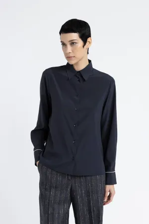 Stretch silk crepe de chine shirt