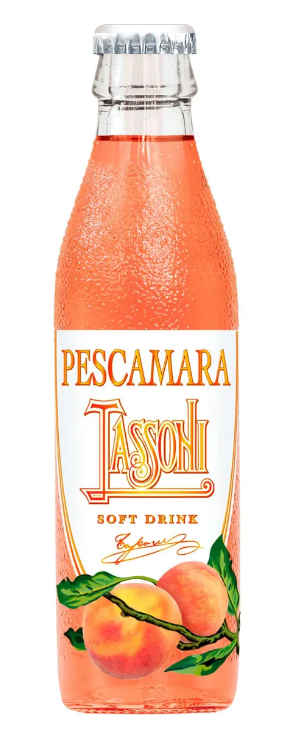 Tassino / Pescamara Peach Flavored Carbonated Drink 4 x 6 fl oz (180 ml) - (4-pack)