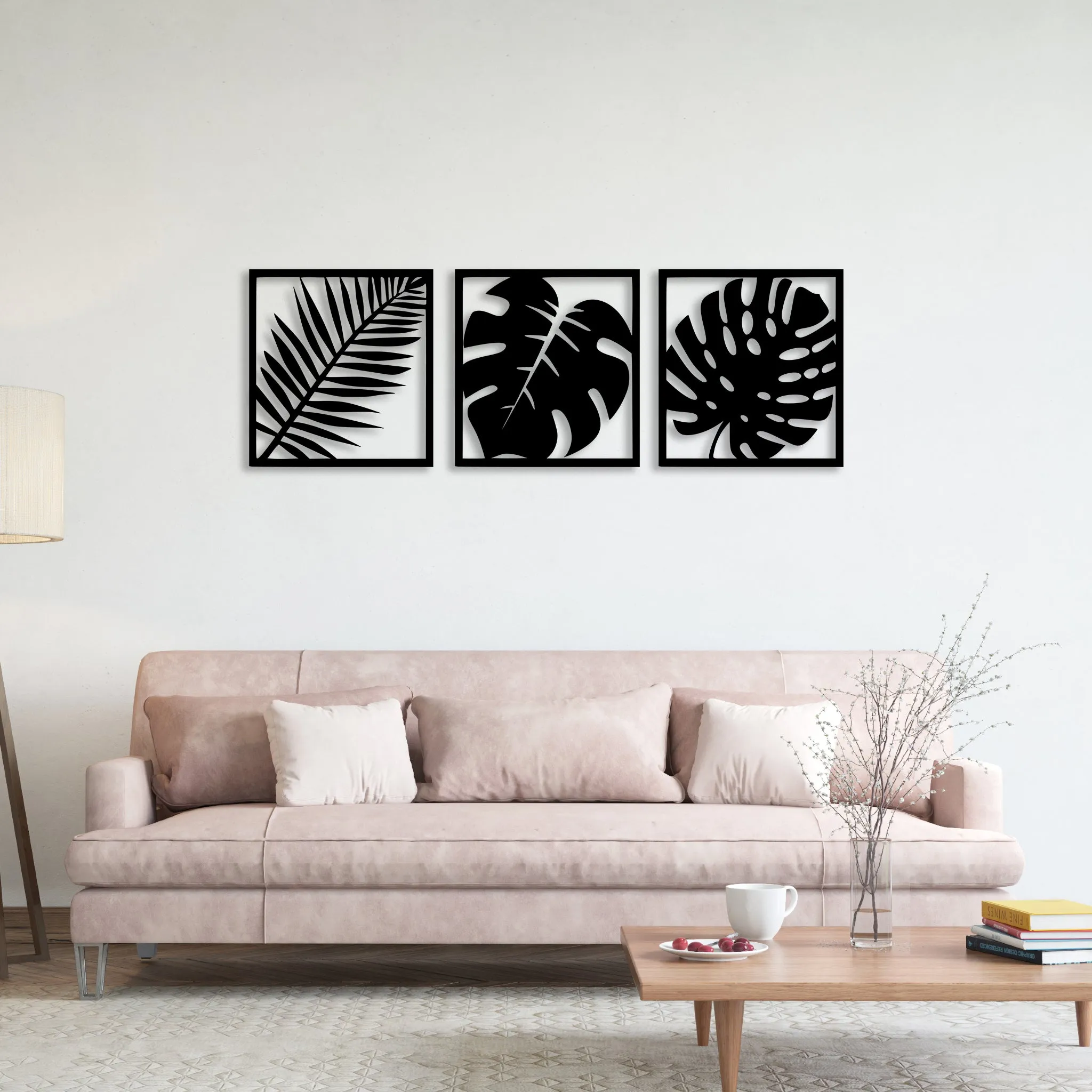 Three Piece Leaf Set - Metal Wall Art