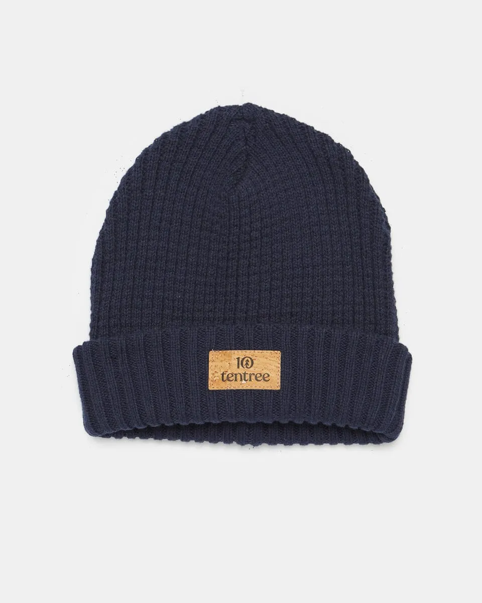 Unisex Cork Patch Beanie - 100% Organic Cotton