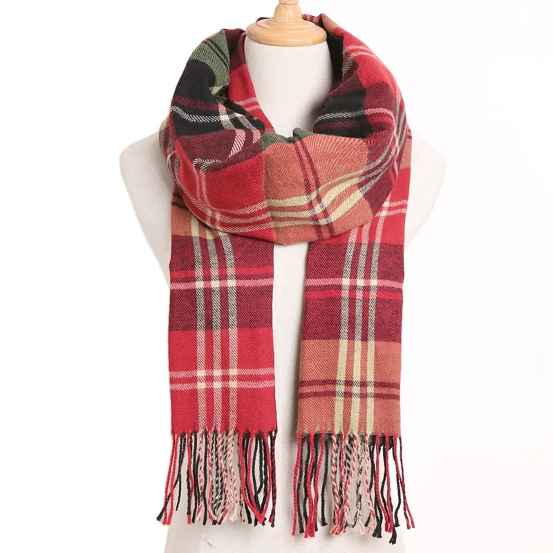 [VIANOSI] 2019 Plaid Winter Scarf Women Warm Foulard Solid Scarves Fashion Casual Scarfs Cashmere Bufandas Hombre