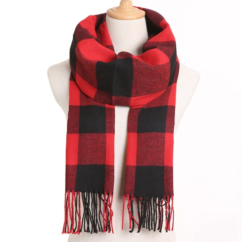 [VIANOSI] 2019 Plaid Winter Scarf Women Warm Foulard Solid Scarves Fashion Casual Scarfs Cashmere Bufandas Hombre