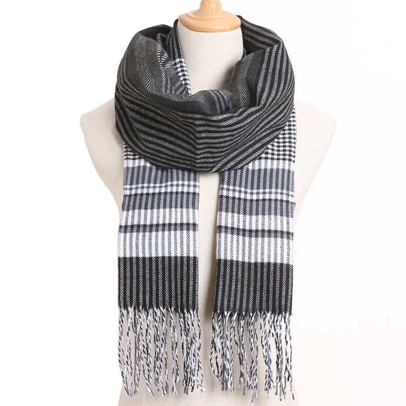 [VIANOSI] 2019 Plaid Winter Scarf Women Warm Foulard Solid Scarves Fashion Casual Scarfs Cashmere Bufandas Hombre