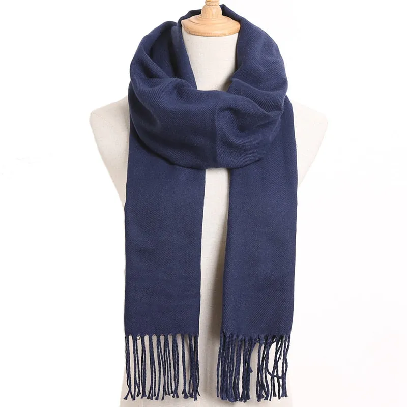 [VIANOSI] 2019 Plaid Winter Scarf Women Warm Foulard Solid Scarves Fashion Casual Scarfs Cashmere Bufandas Hombre