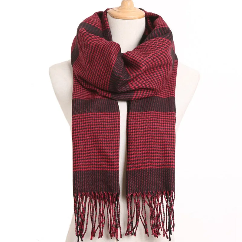 [VIANOSI] 2019 Plaid Winter Scarf Women Warm Foulard Solid Scarves Fashion Casual Scarfs Cashmere Bufandas Hombre