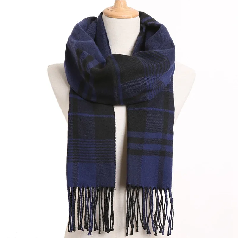 [VIANOSI] 2019 Plaid Winter Scarf Women Warm Foulard Solid Scarves Fashion Casual Scarfs Cashmere Bufandas Hombre