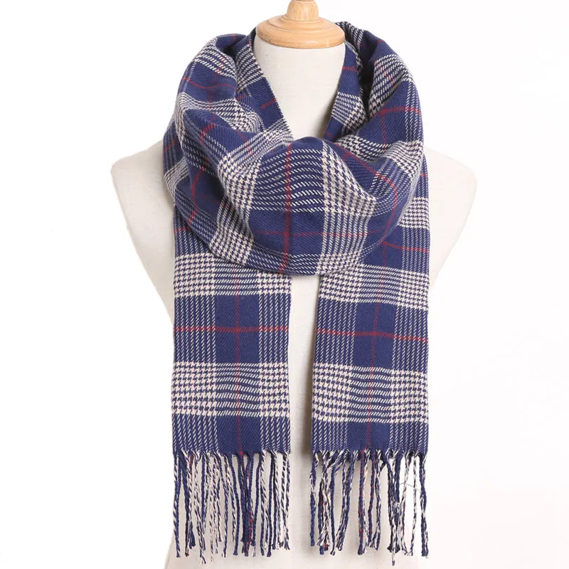 [VIANOSI] 2019 Plaid Winter Scarf Women Warm Foulard Solid Scarves Fashion Casual Scarfs Cashmere Bufandas Hombre