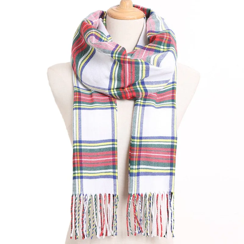 [VIANOSI] 2019 Plaid Winter Scarf Women Warm Foulard Solid Scarves Fashion Casual Scarfs Cashmere Bufandas Hombre