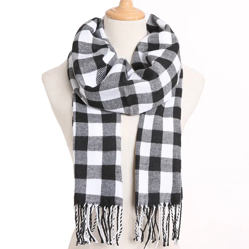 [VIANOSI] 2019 Plaid Winter Scarf Women Warm Foulard Solid Scarves Fashion Casual Scarfs Cashmere Bufandas Hombre