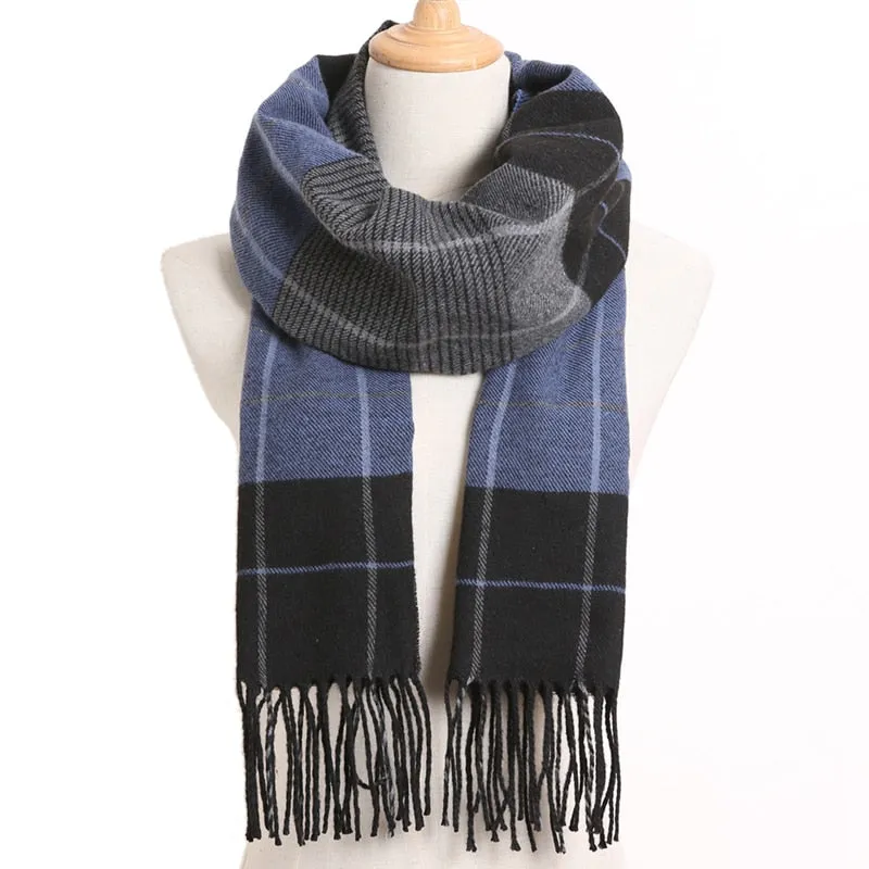 [VIANOSI] 2019 Plaid Winter Scarf Women Warm Foulard Solid Scarves Fashion Casual Scarfs Cashmere Bufandas Hombre