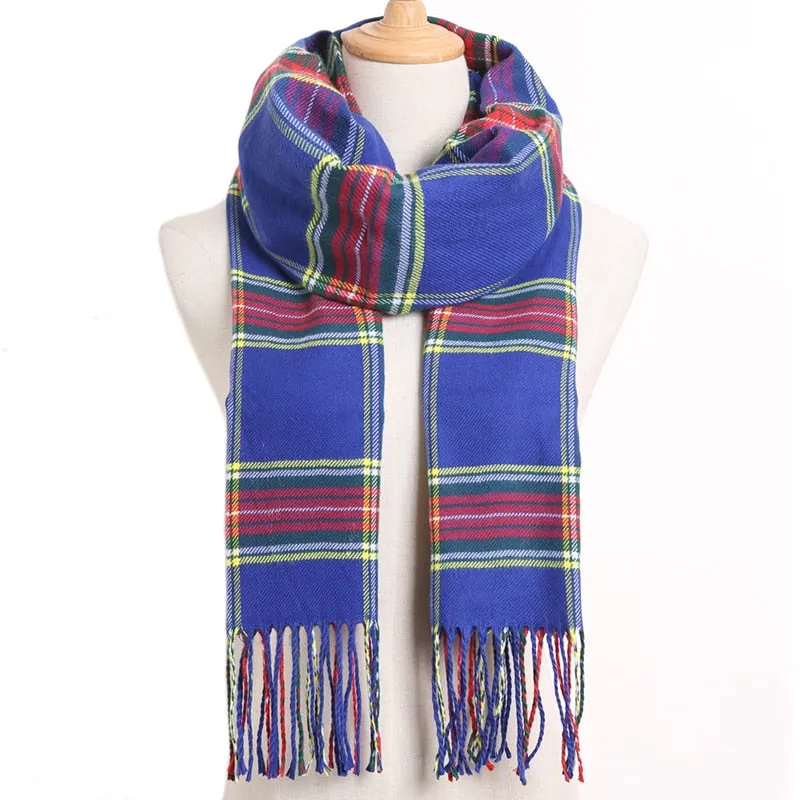 [VIANOSI] 2019 Plaid Winter Scarf Women Warm Foulard Solid Scarves Fashion Casual Scarfs Cashmere Bufandas Hombre