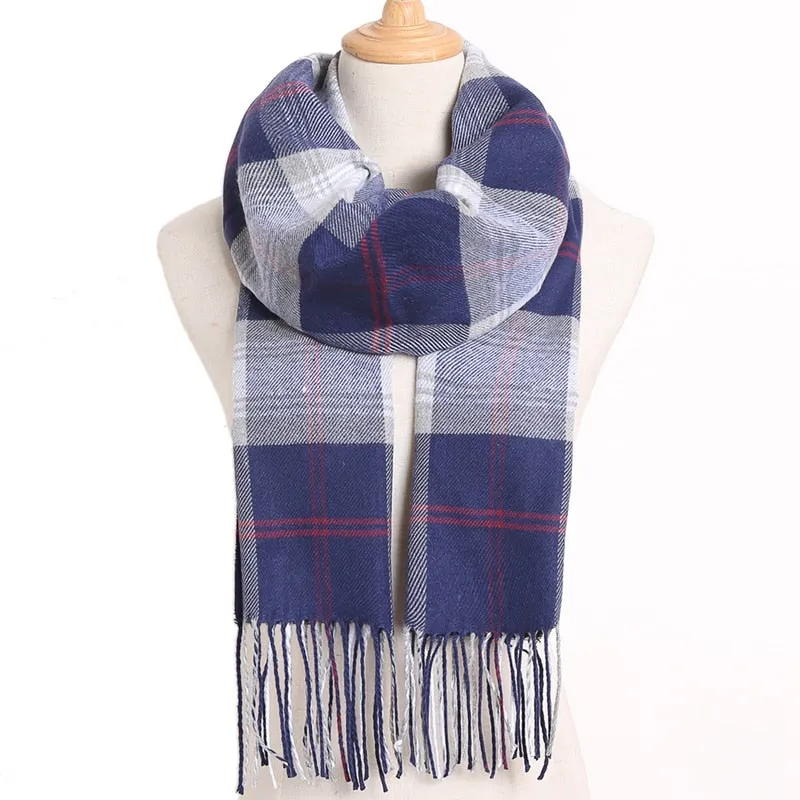 [VIANOSI] 2019 Plaid Winter Scarf Women Warm Foulard Solid Scarves Fashion Casual Scarfs Cashmere Bufandas Hombre