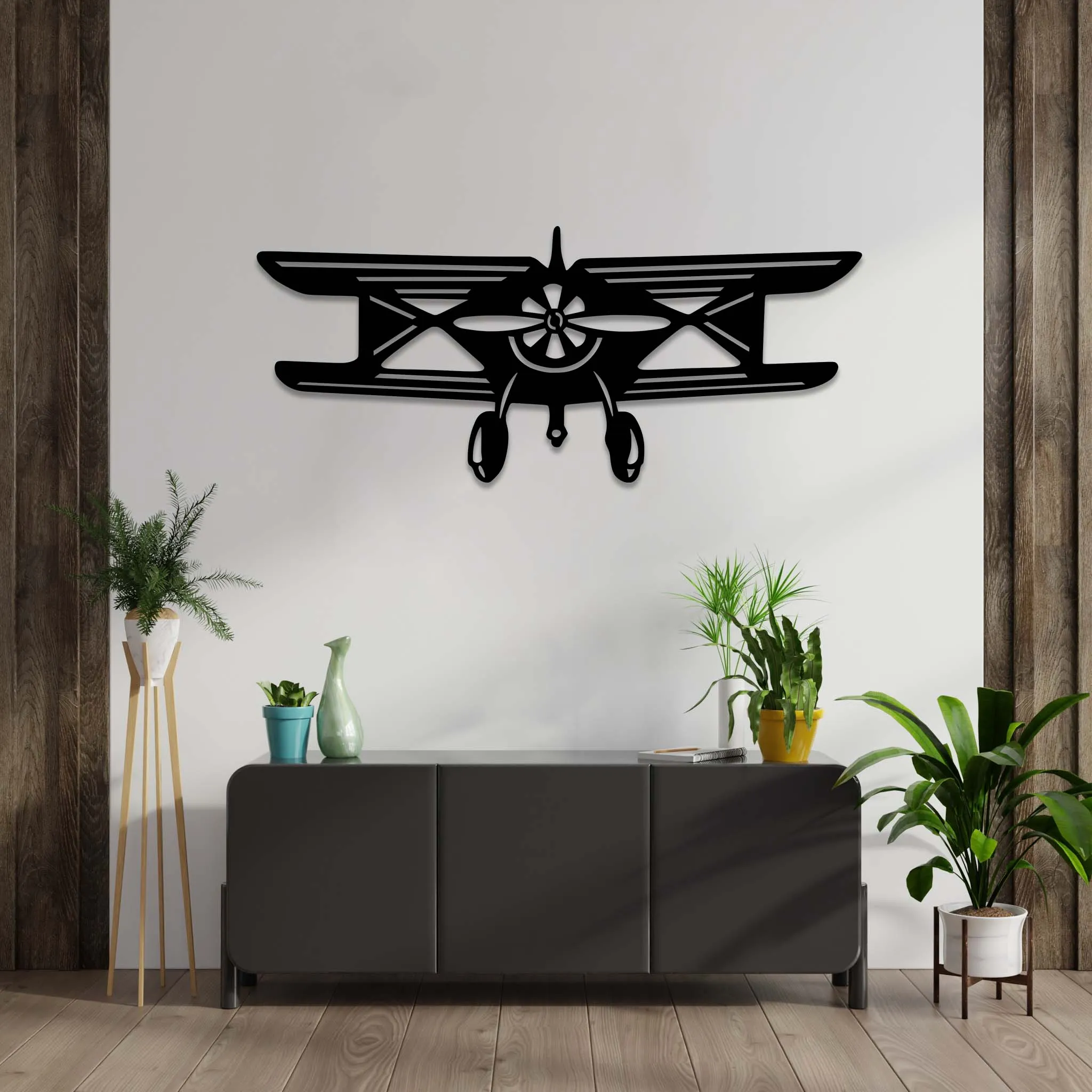 Vintage Airplane - Metal Wall Art