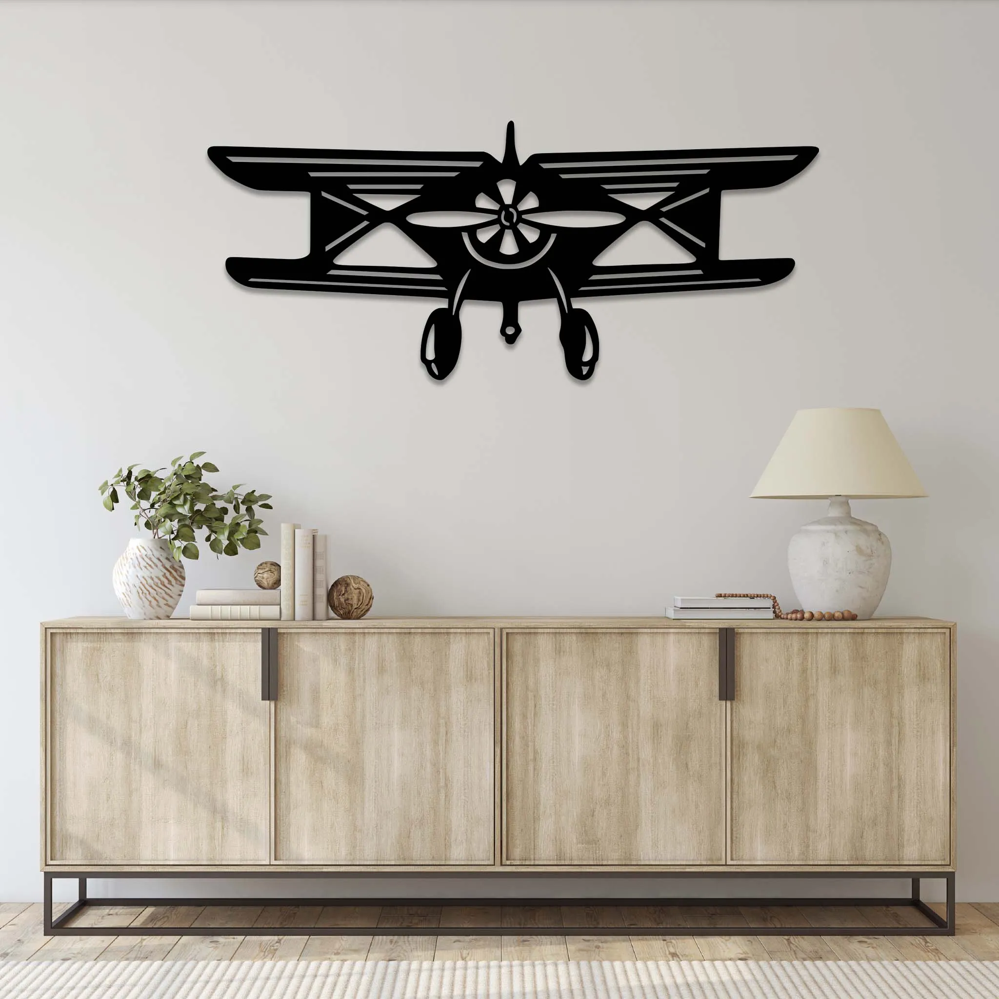 Vintage Airplane - Metal Wall Art