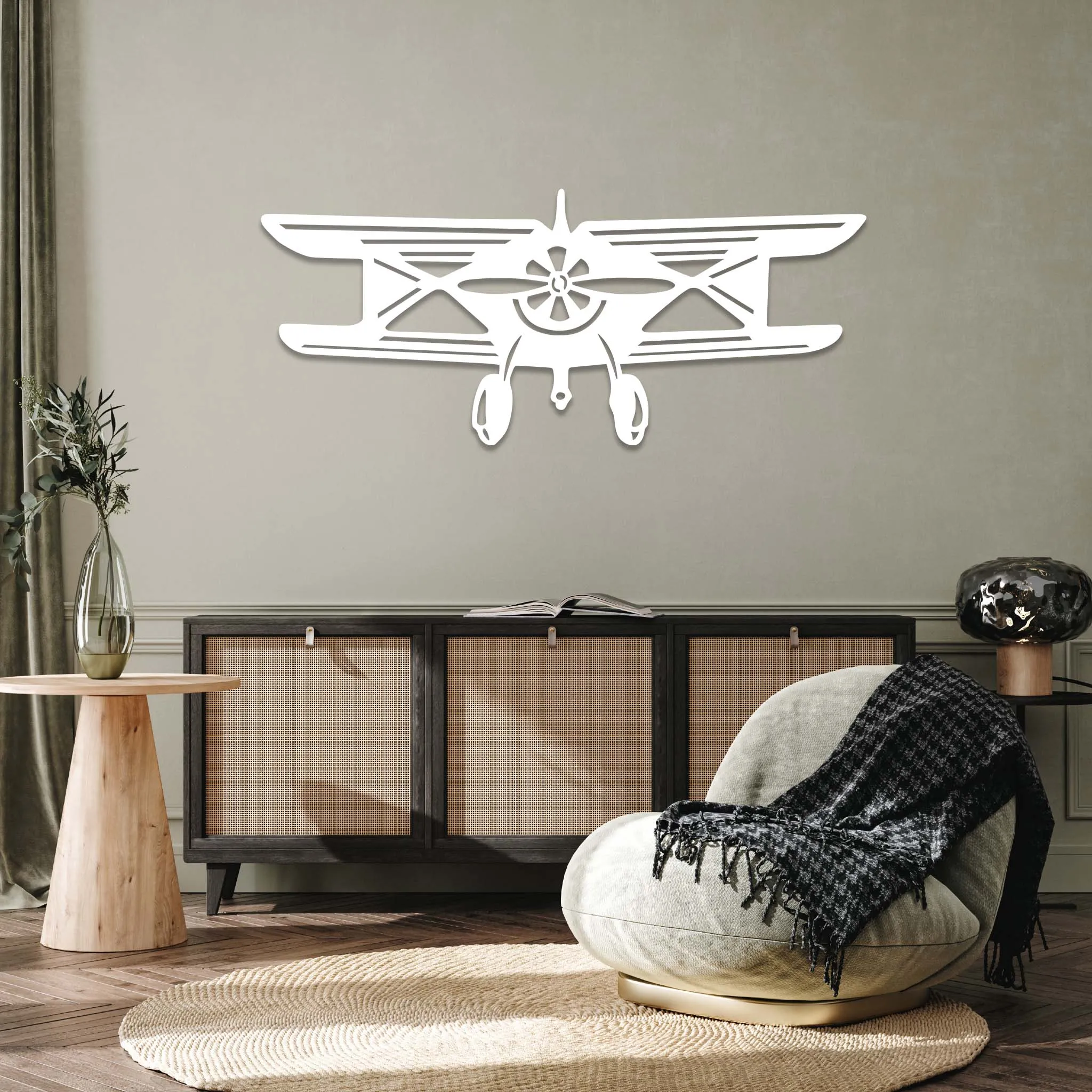 Vintage Airplane - Metal Wall Art