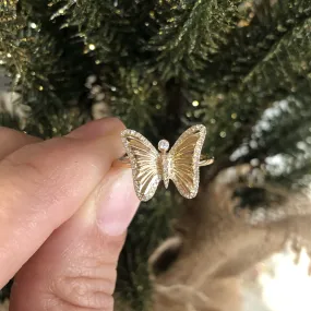 Yellow Gold and Diamond Butterfly Ring