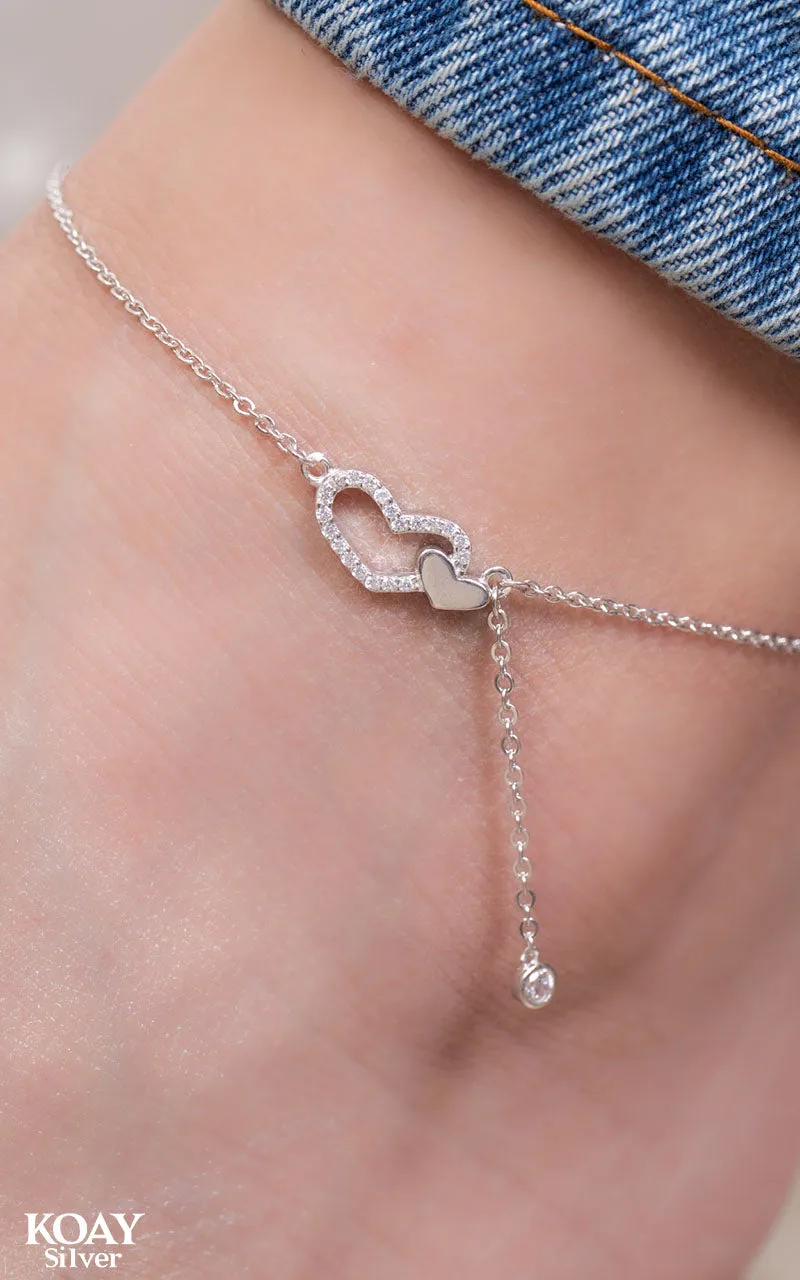 Zircon Heart Anklet (01)